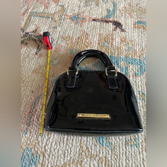Betsey Johnson Shiny Patent Leather Mini Bag with Detachable Crossbody Strap - Picture 10 of 10